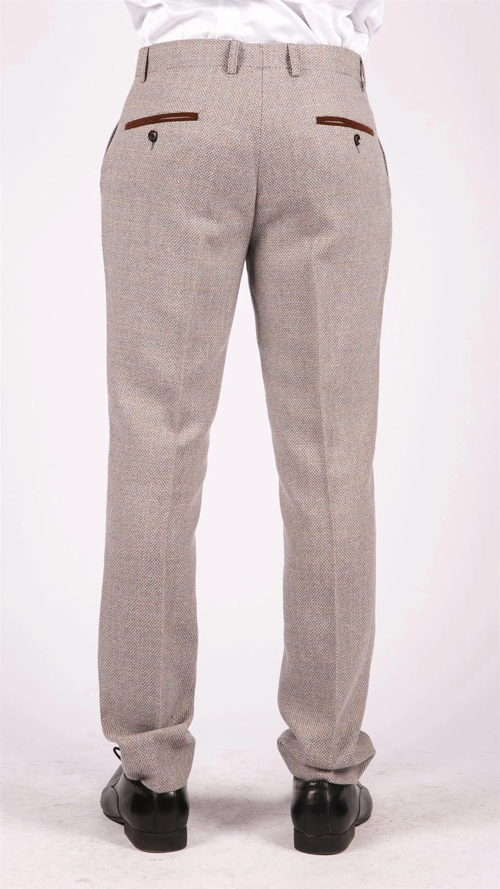 Ralph – Men’s Cream Tweed Trousers - Image 3