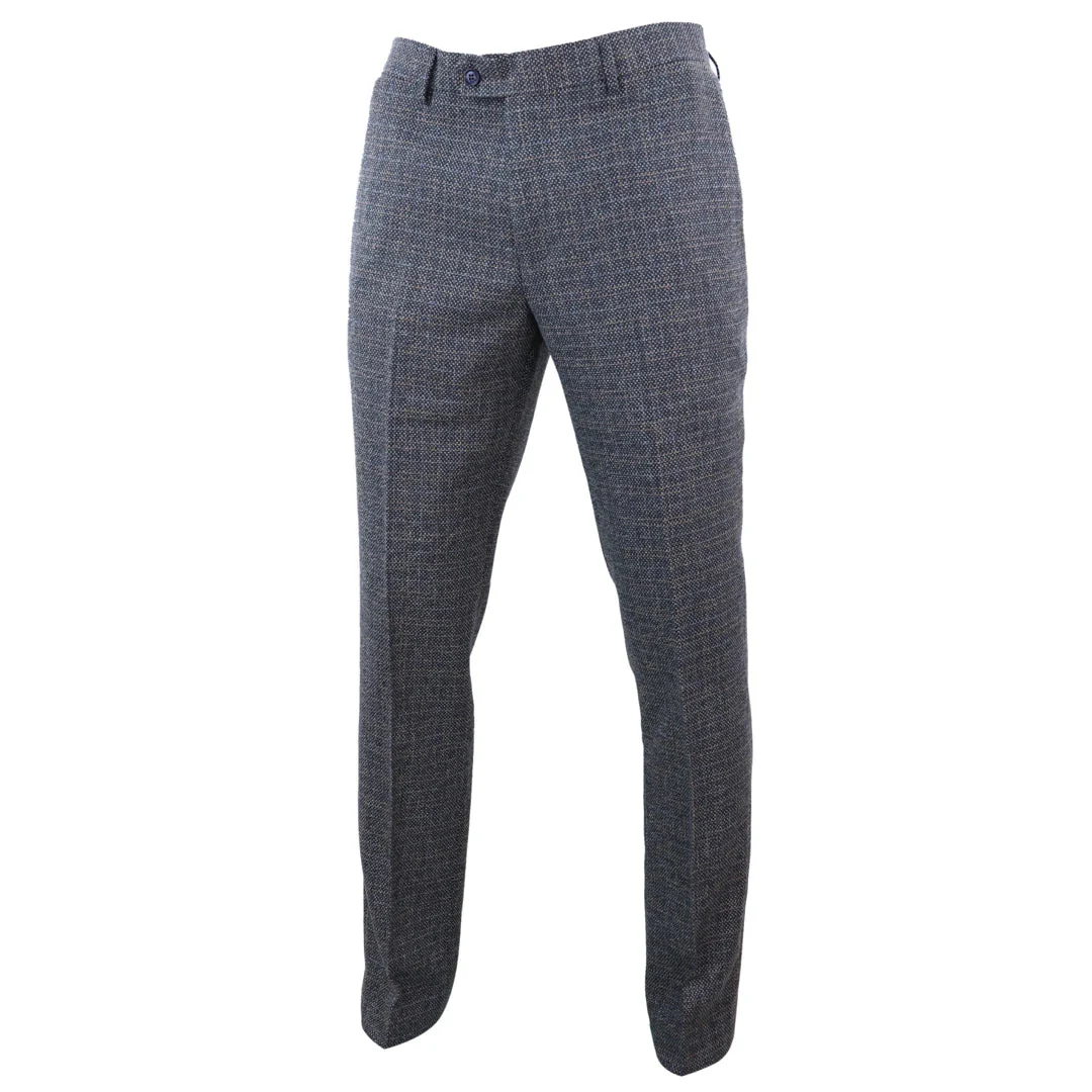 Ralph – Men’s Navy Tweed Trousers - Image 2