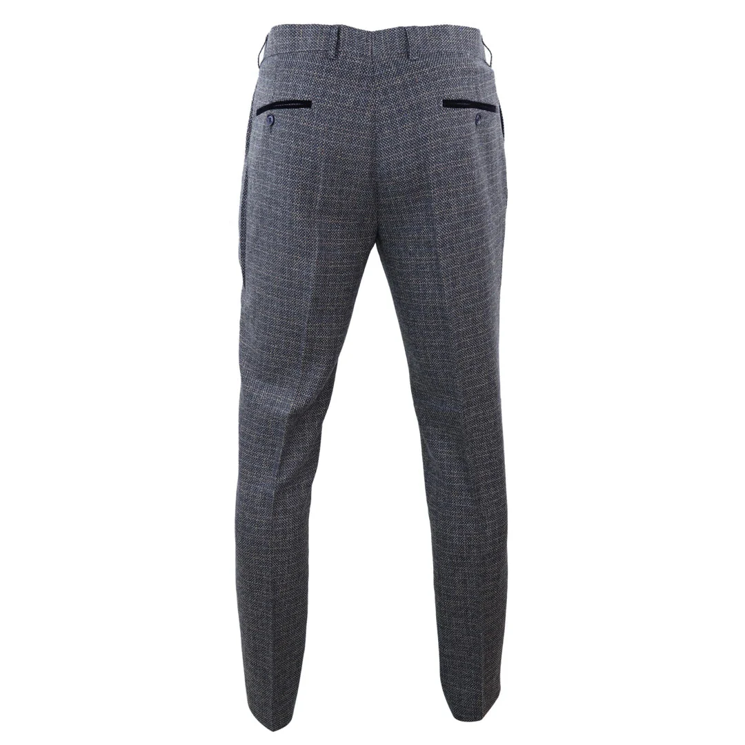 Ralph – Men’s Navy Tweed Trousers - Image 3