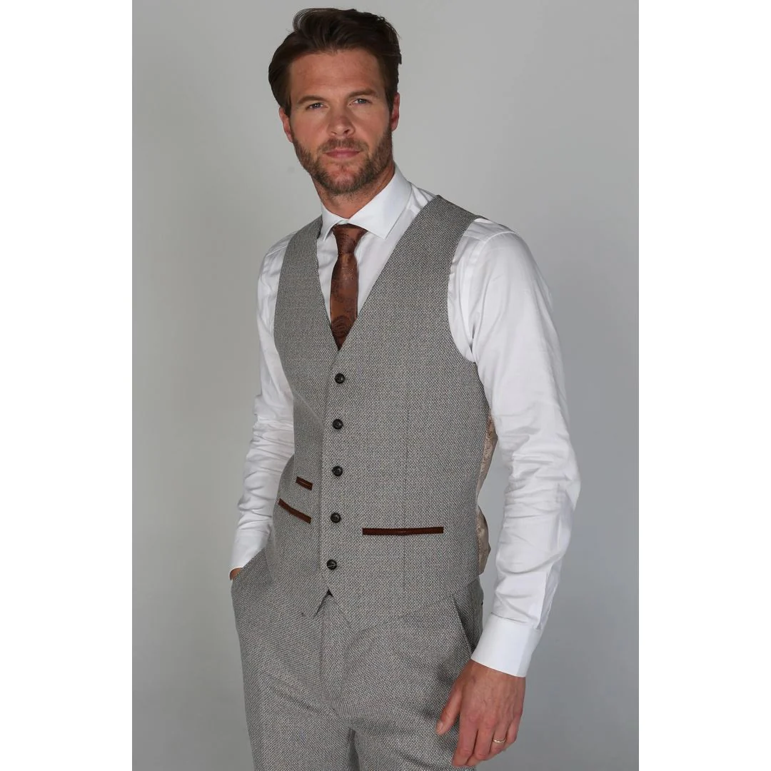 Ralph – Men’s Cream Tweed Waistcoat