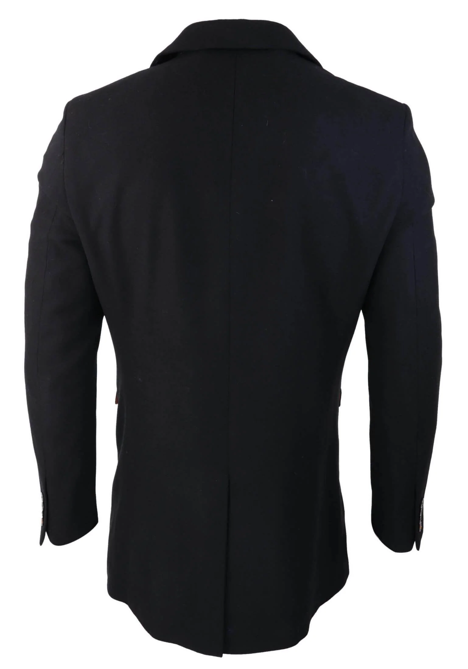 Cavani Mens Classic 3/4 Length Black Overcoat - Image 5