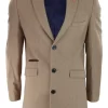 Cavani Mens Classic 3/4 Length Camel Overcoat