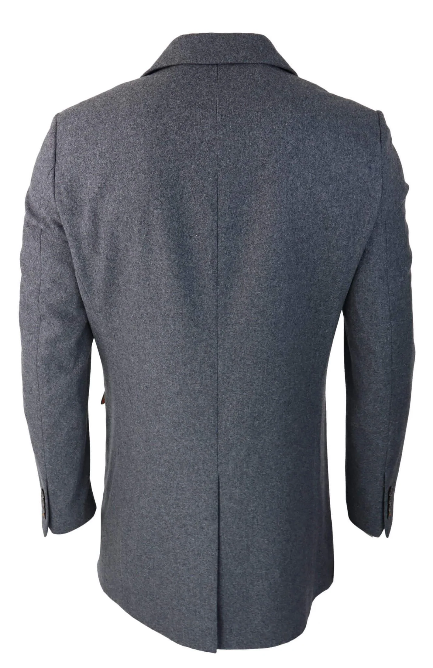 Cavani Mens Classic 3/4 Length Grey Overcoat - Image 4