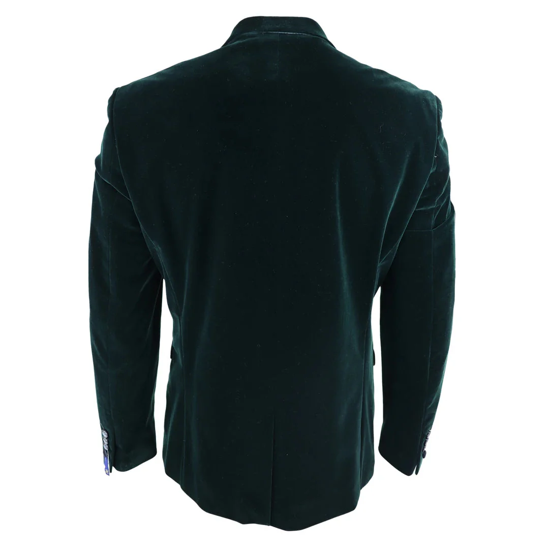 Rosa – Men’s Soft Velvet Olive Green 1 Button Dinner Jacket Tuxedo Blazer Fit - Image 5