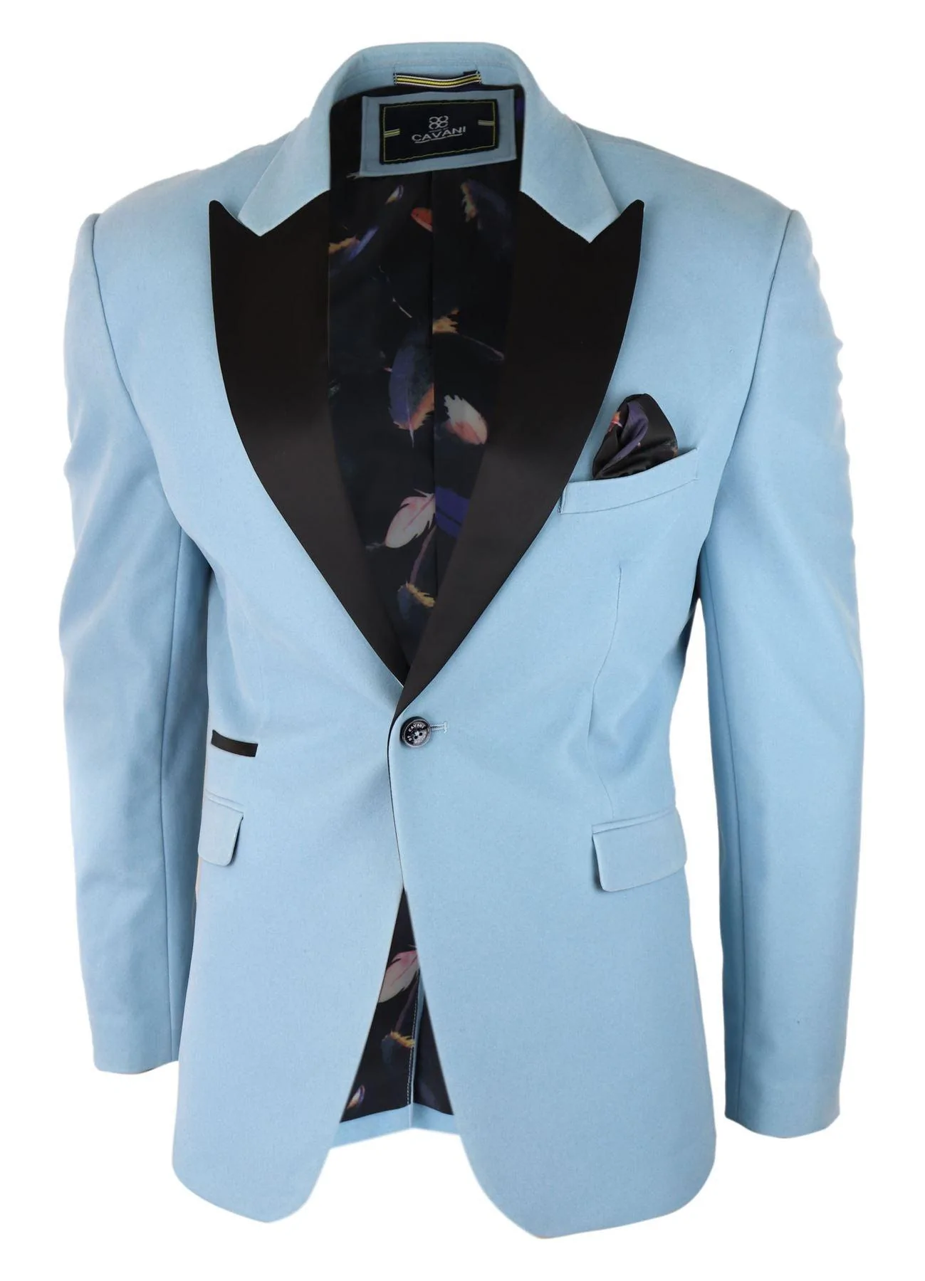 Mens Velvet Blazer Tuxedo Jacket Black Satin Lapel Pastel Blue Pink Green - Image 2