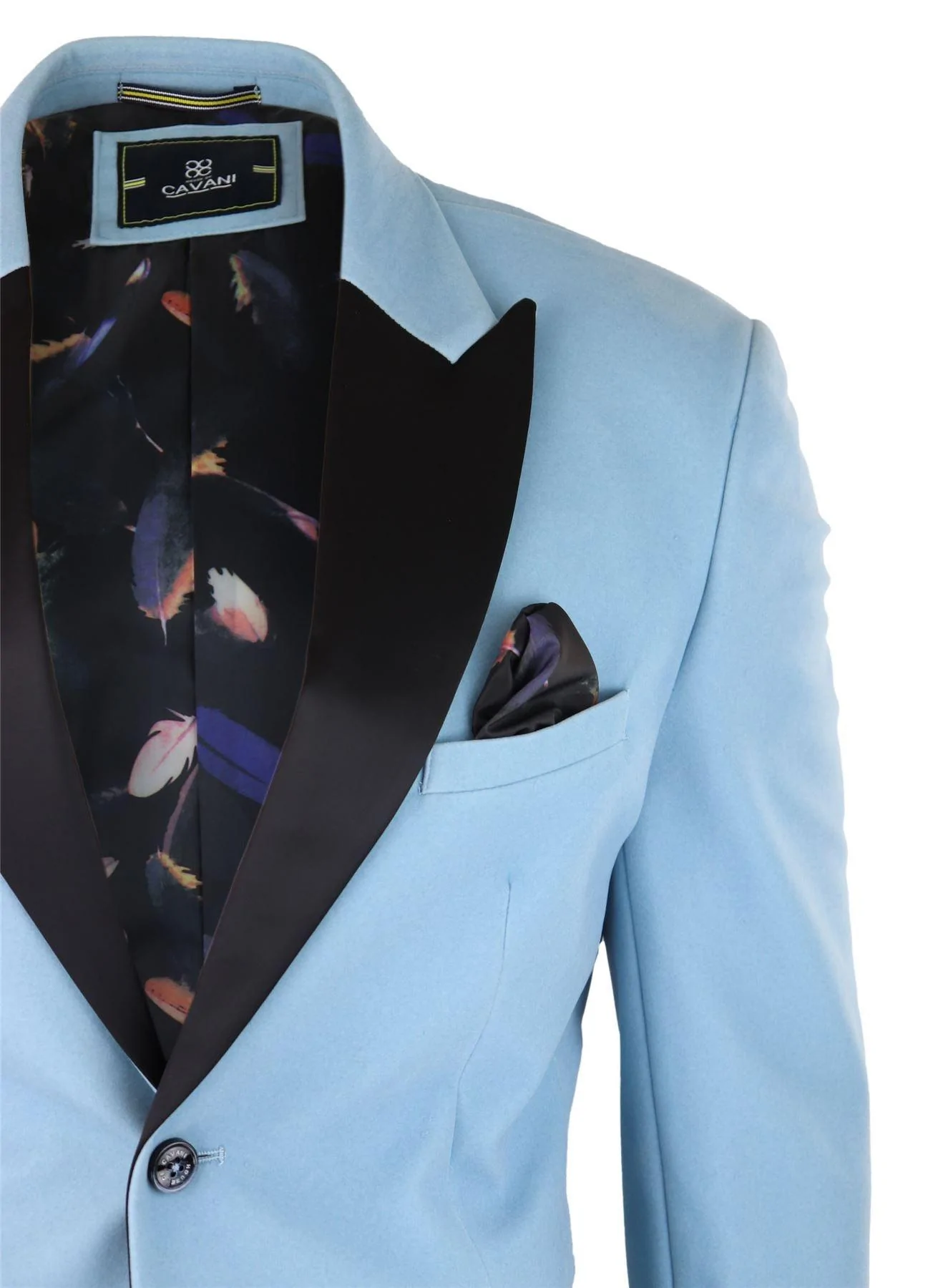 Mens Velvet Blazer Tuxedo Jacket Black Satin Lapel Pastel Blue Pink Green - Image 3