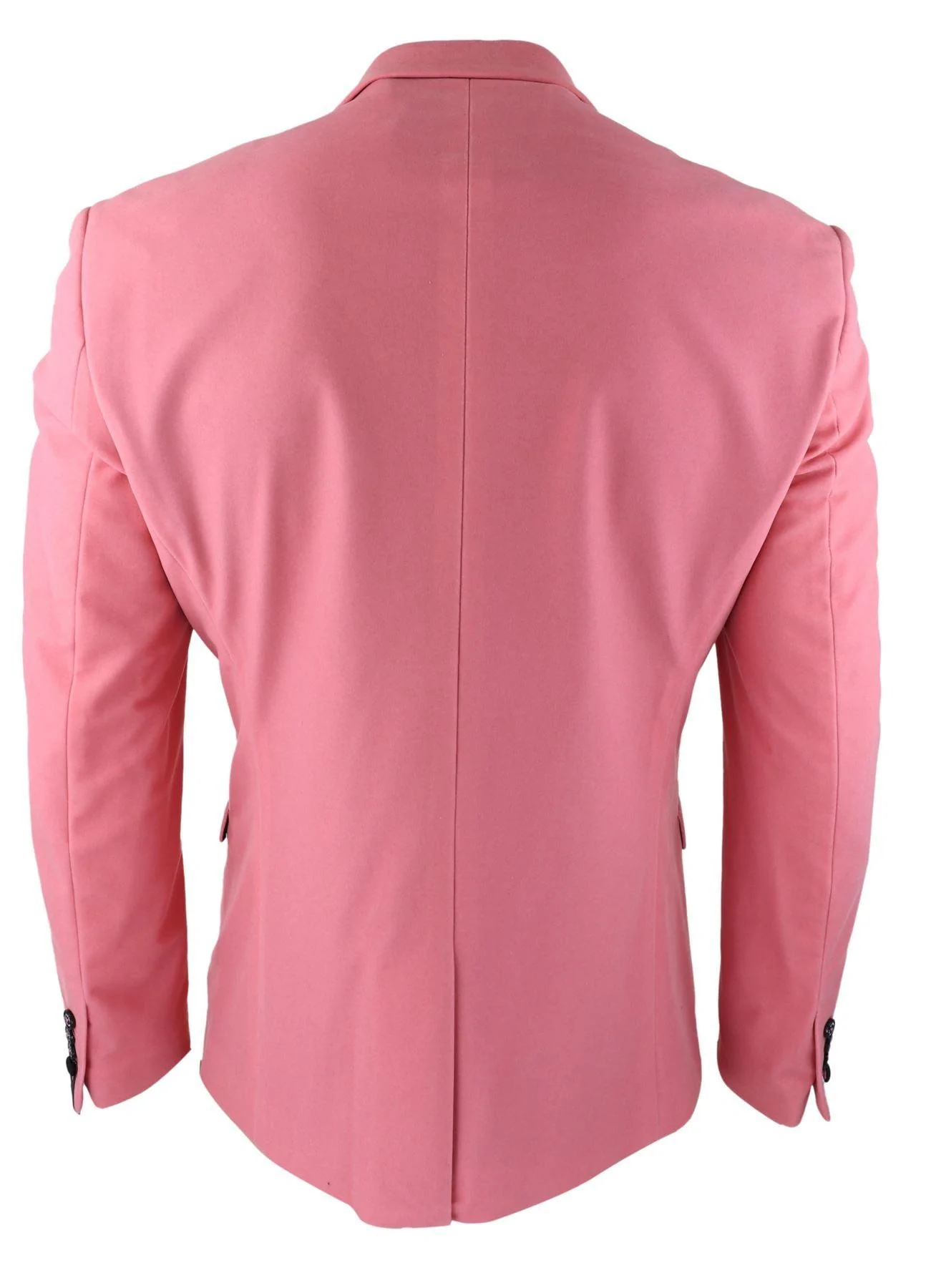 Mens Velvet Blazer Tuxedo Jacket Black Satin Lapel Pastel Pink - Image 4