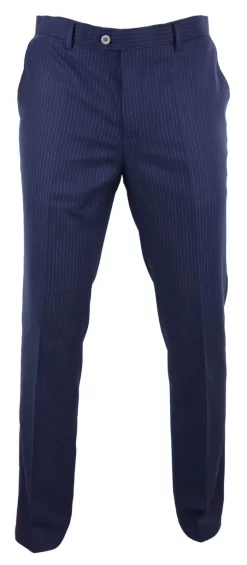 Mens Navy-Blue Pinstripe Trousers – Cavani Rosselli