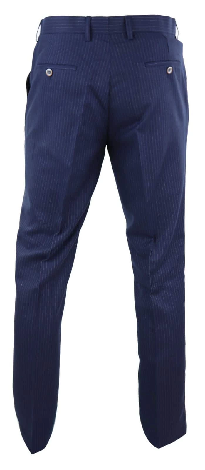 Mens Navy-Blue Pinstripe Trousers β Cavani Rosselli - Image 4
