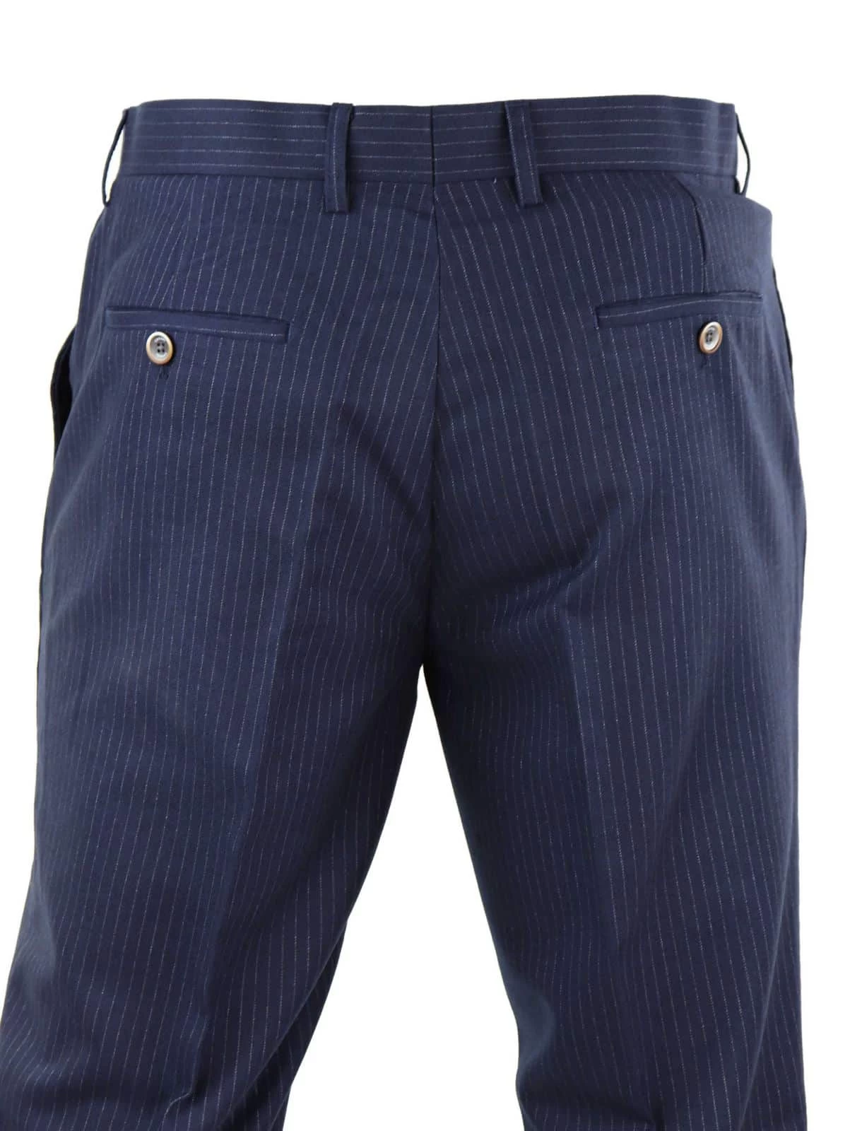 Mens Navy-Blue Pinstripe Trousers β Cavani Rosselli - Image 3