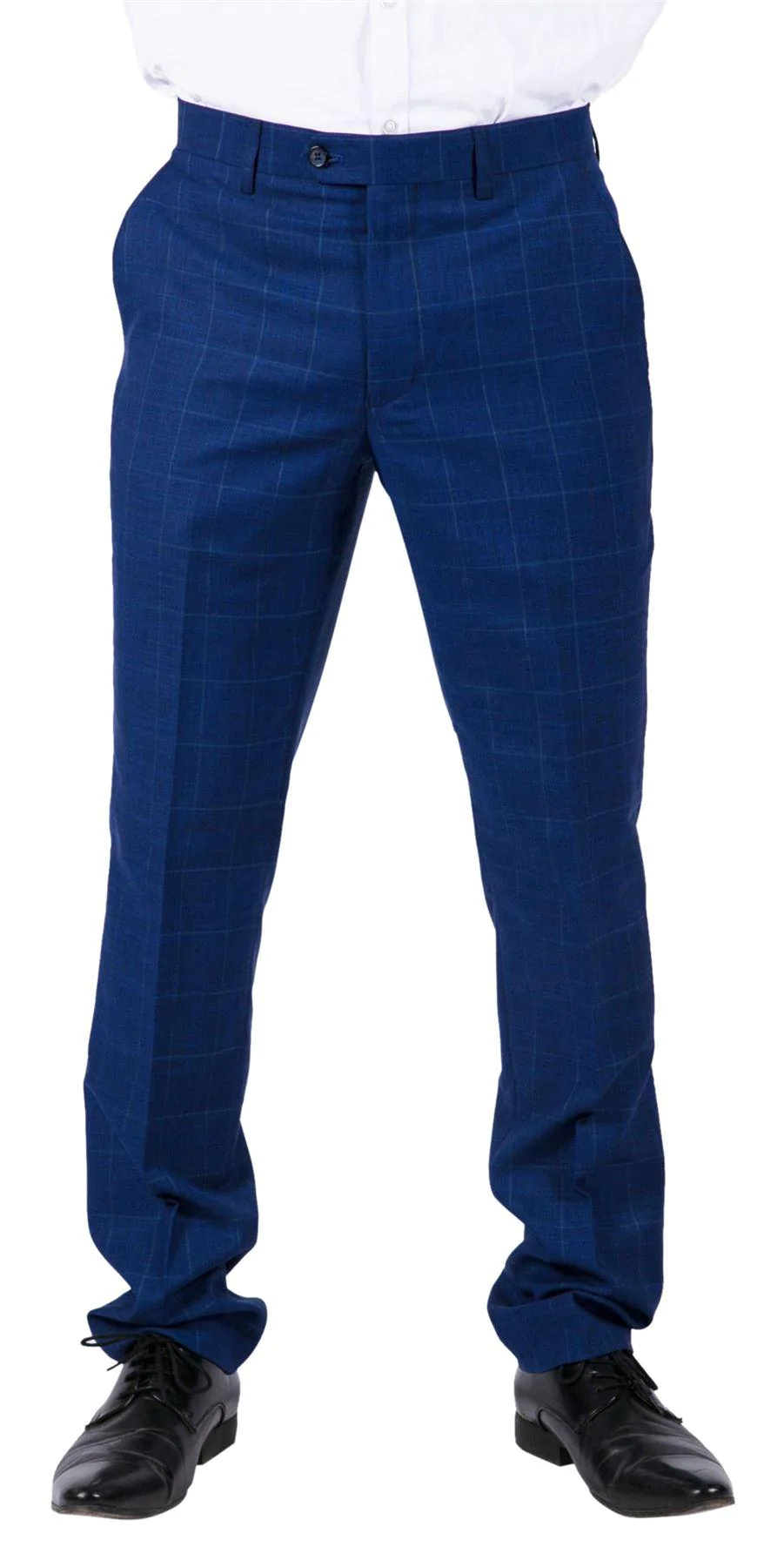 Rover – Men’s Blue Wedding Trousers Tweed Check