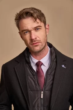 Sanford – Men’s Black Wool Blend Overcoat