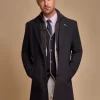 Sanford – Men’s Navy Wool Blend Overcoat