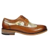 Scott – Men’s Brown Iconic Print Leather Brogue Shoes