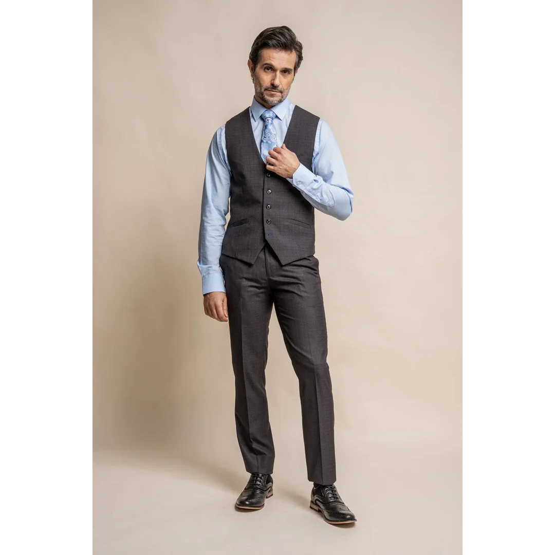 Seeba – Men’s Classic Charcoal Waistcoat - Image 3