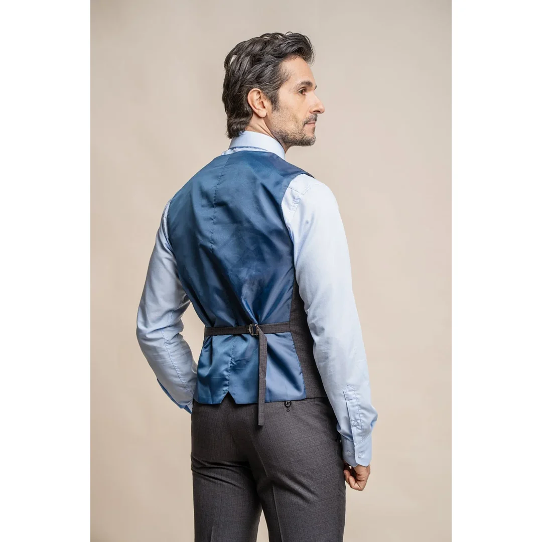 Seeba – Men’s Classic Charcoal Waistcoat - Image 4