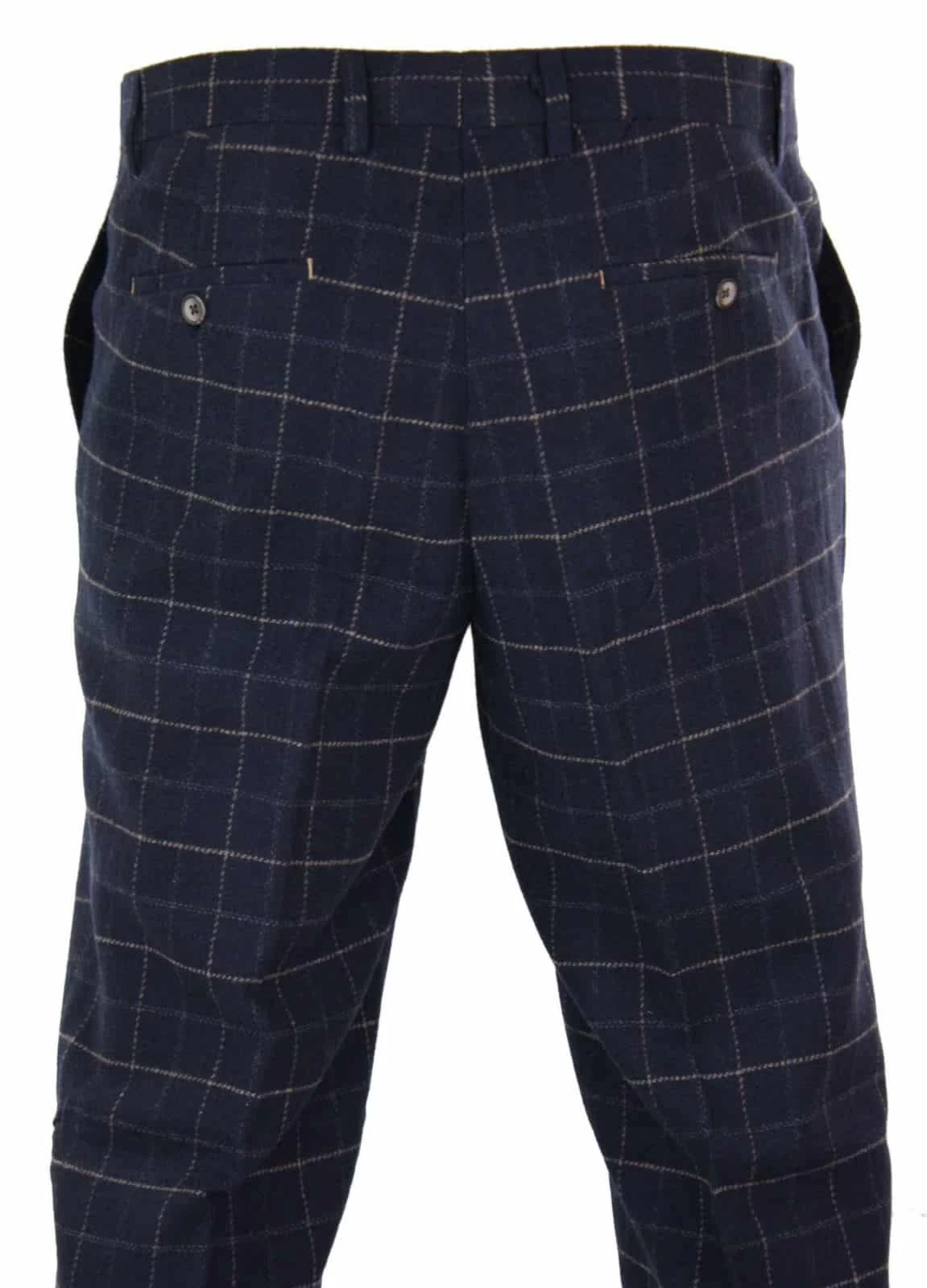 Cavani Shelby β Mens Classic Tweed Check Vintage Peaky Blinders Trousers - Image 4