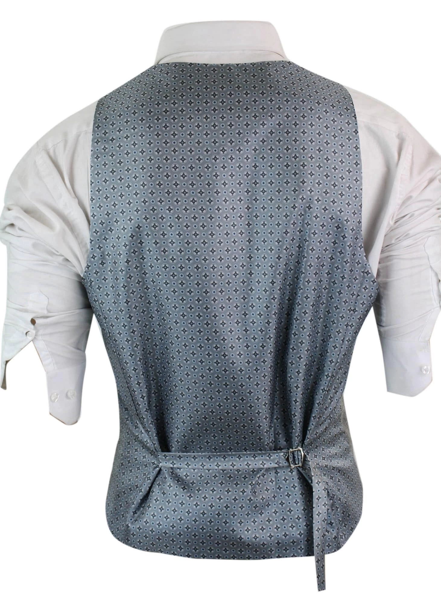 Mens Waistcoat Wool Check Herringbone Tweed Brown Black Classic Vintage Fit - Image 5