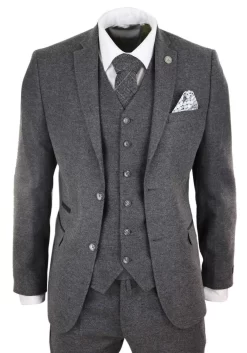 Mens Grey Wool Suit