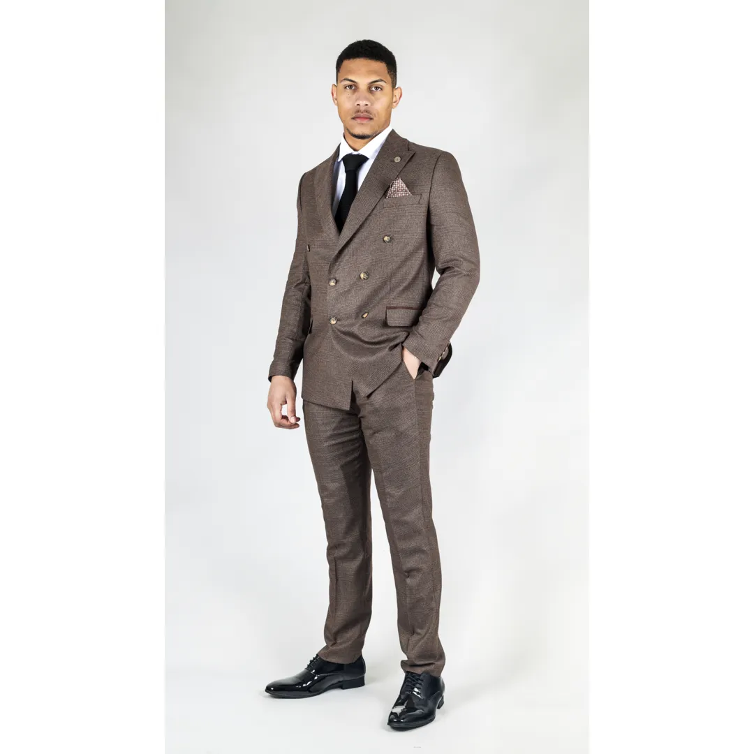 STZ92 – Men’s Brown Double Breasted 2 Piece Suit - Image 4