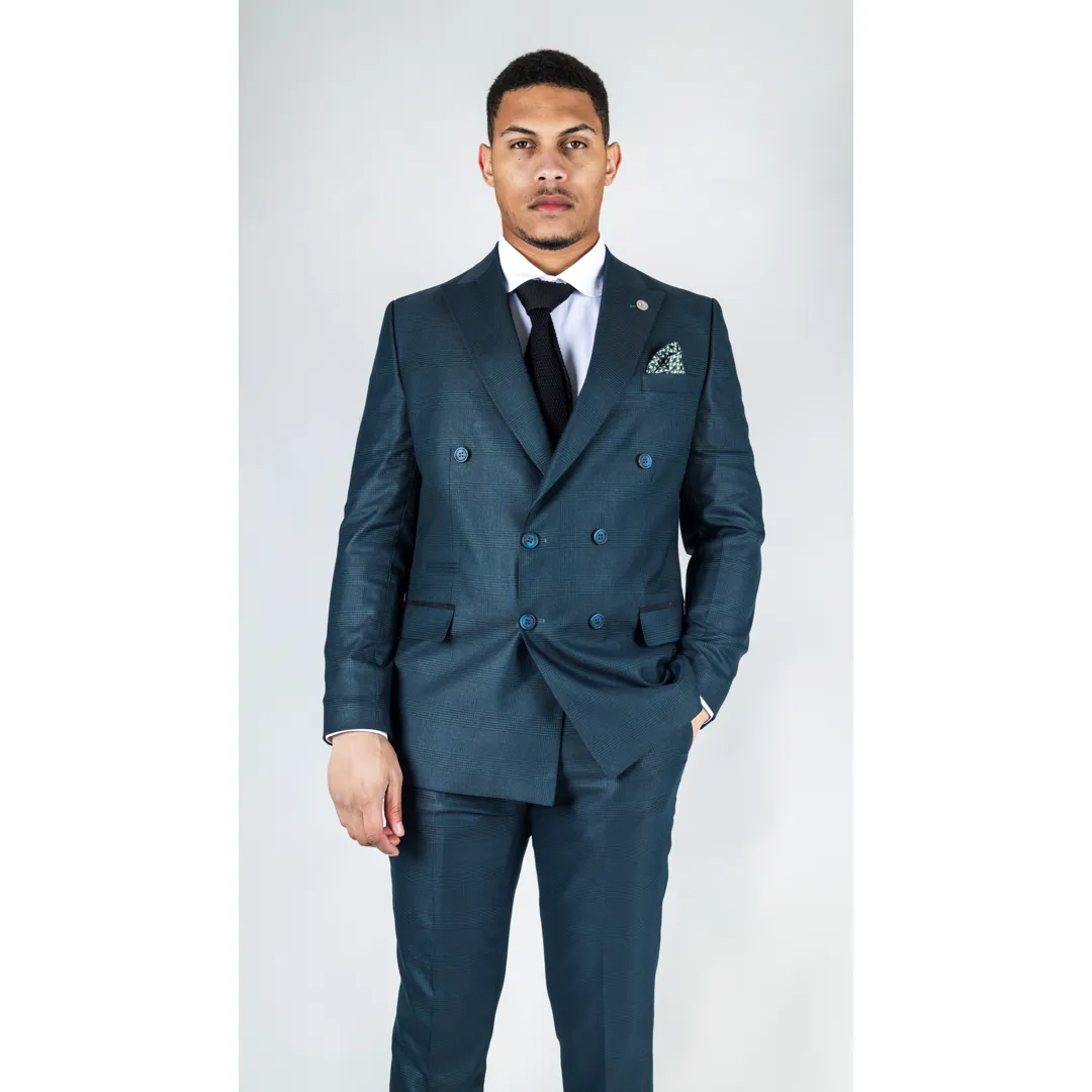 STZ93 – Men’s Green Double Breasted 2 Piece Suit - Image 2