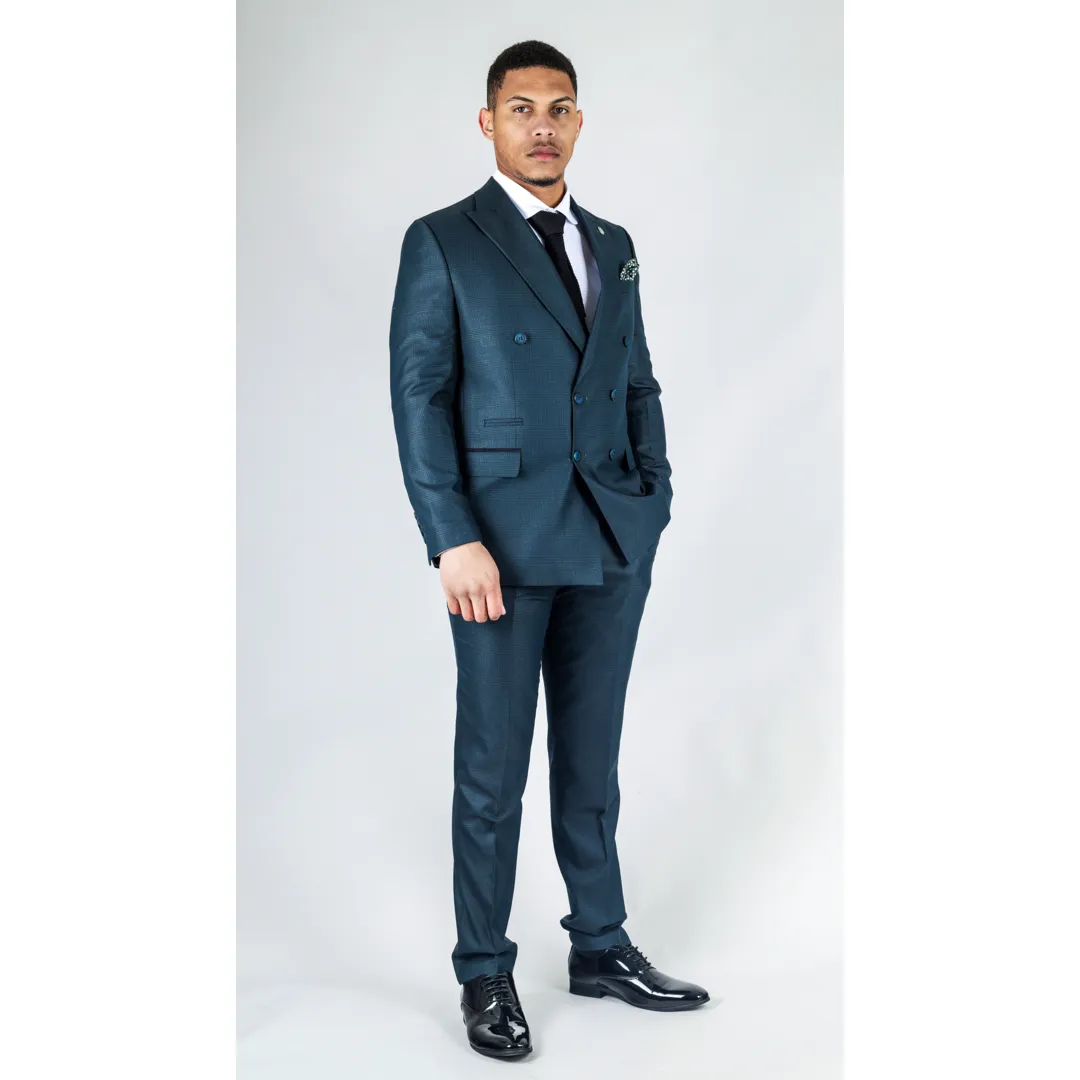 STZ93 – Men’s Green Double Breasted 2 Piece Suit - Image 3