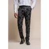 Georgi – Men’s Black Floral Trousers
