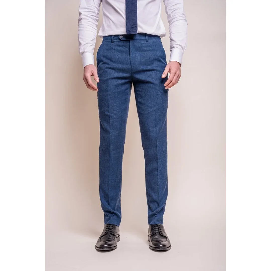 Miami – Men’s Blue Crosshatch Trousers