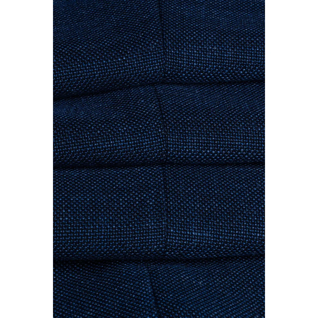 Miami – Men’s Blue Crosshatch Trousers - Image 6