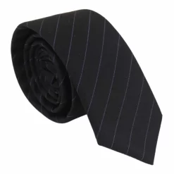 Mens Tie And Hankie Set – Black Stripe STZ42, One Size