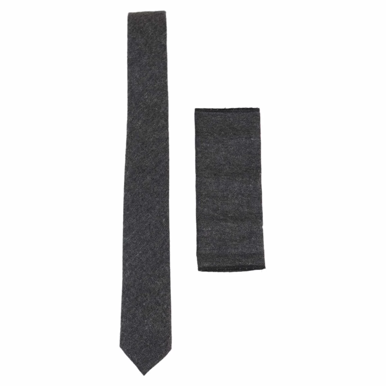Mens Tie And Hankie Set – Grey Tweed STZ23, One Size - Image 3