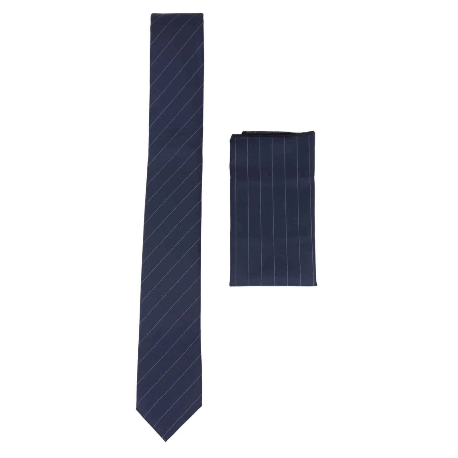 Mens Tie And Hankie Set β Navy Stripe STZ41, One Size - Image 2