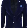 Mens Velvet Blazer Suit Jacket 2 Button Dinner Smart Casual Formal Tailored Fit