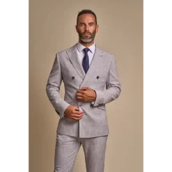 Tokyo – Men’s Grey 2 Piece Double Breasted Suit