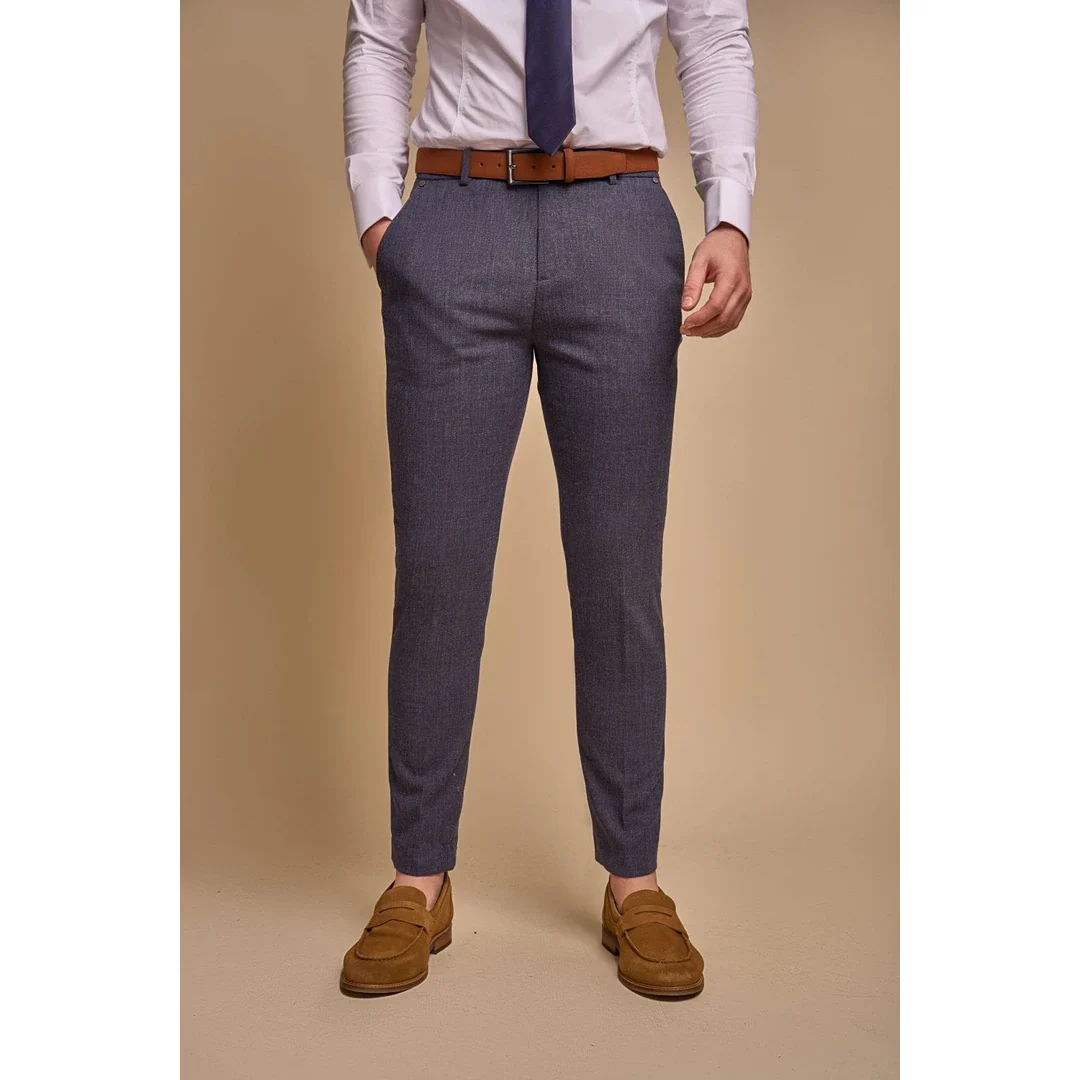 Tokyo – Men’s Navy Blue 2 Piece Double Breasted Suit - Image 2