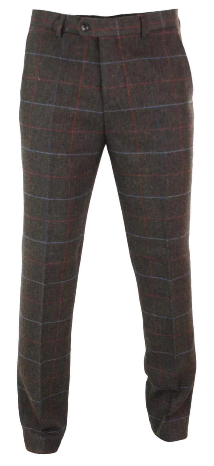 Cavani Tommy β Mens Herringbone Tweed Check Classic Vintage Trousers