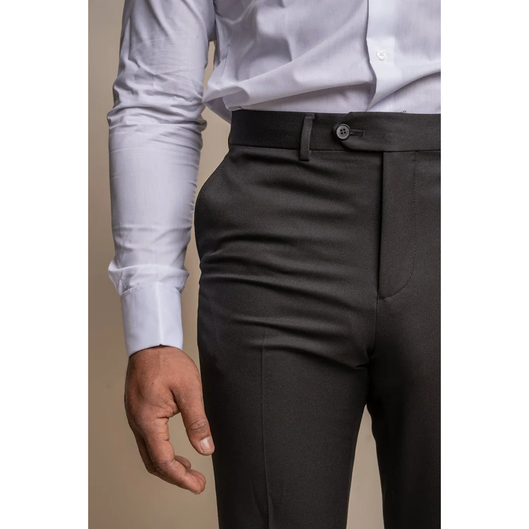Tux – Men’s Black Classic Tuxedo Trousers - Image 2