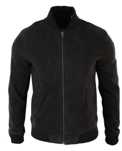 Varsity Mens Real Suede Leather Bomber College Jacket Classic Retro Vintage β Brown