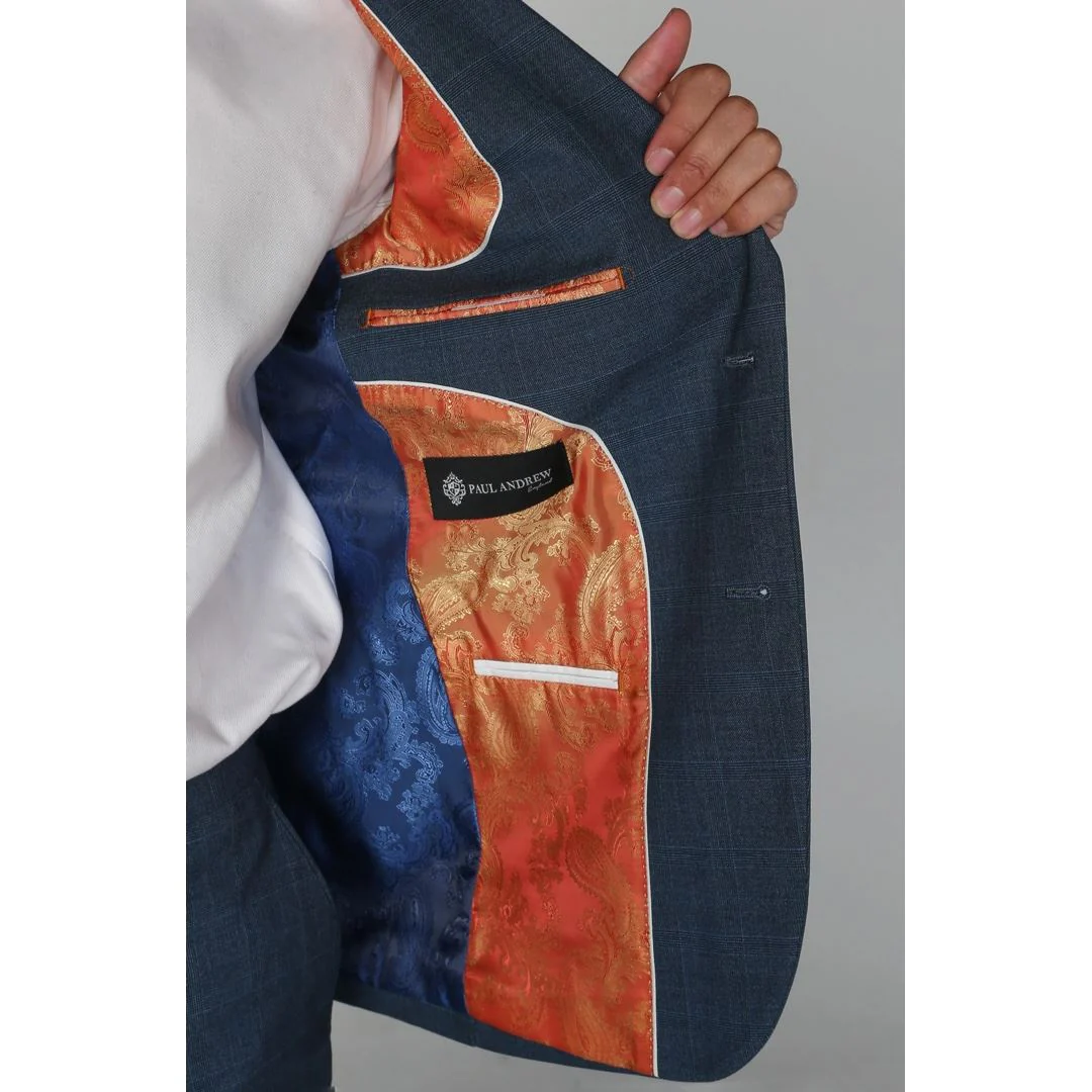 Viceroy – Men’s Blue Check Blazer - Image 3