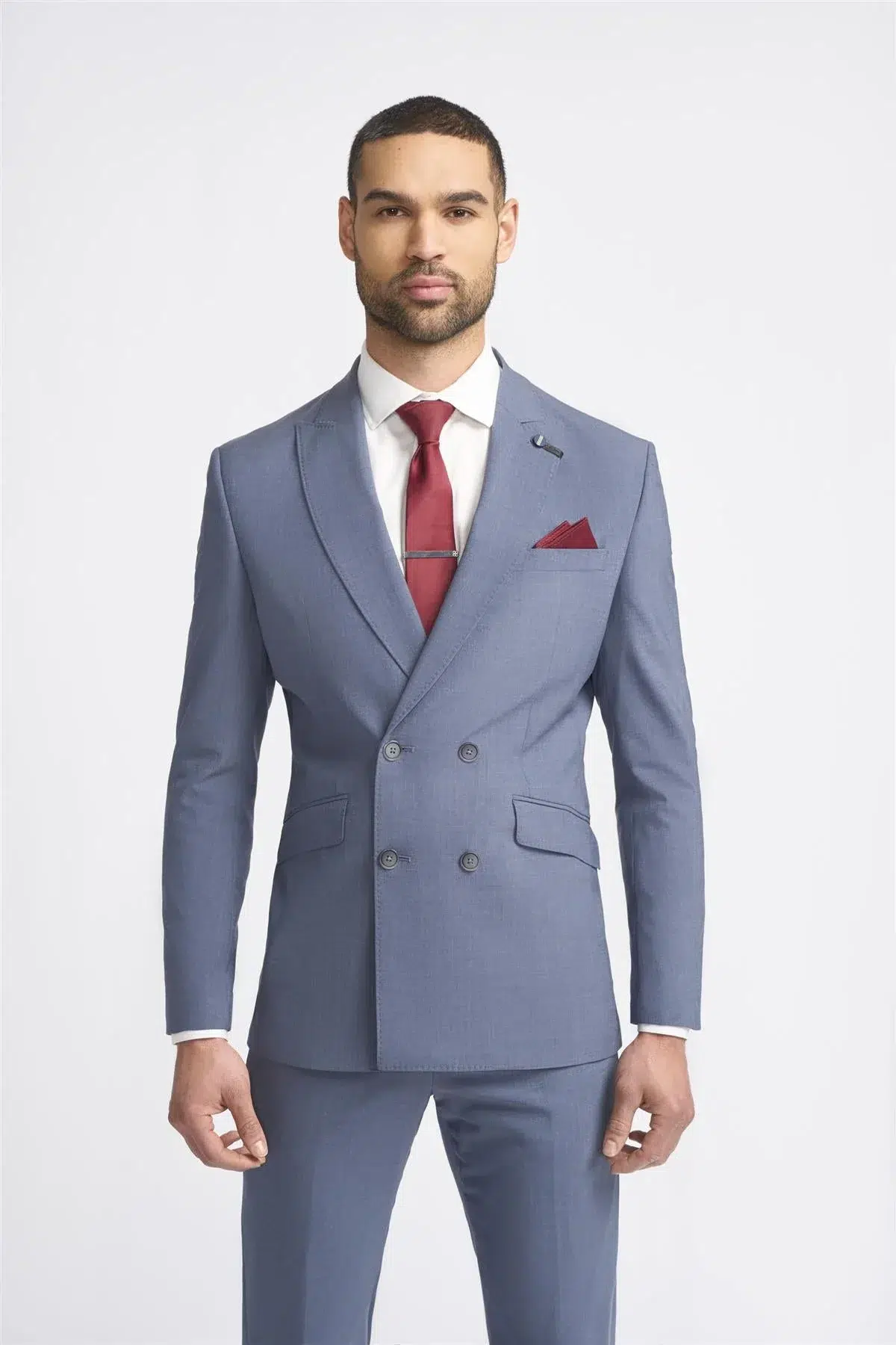 Victorious – Men’s Grey 2 Piece Double Breasted Suit