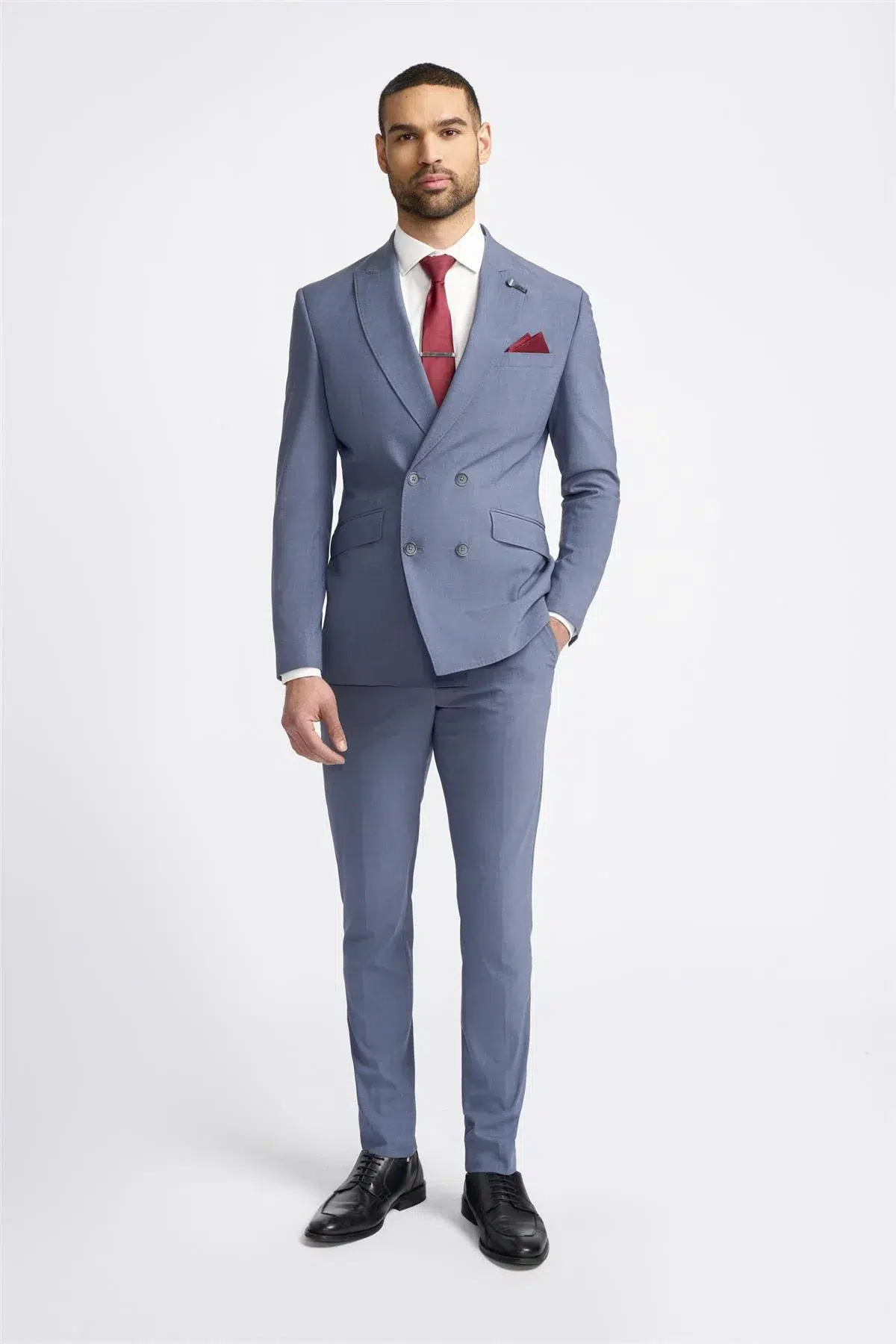 Victorious – Men’s Grey 2 Piece Double Breasted Suit - Image 5