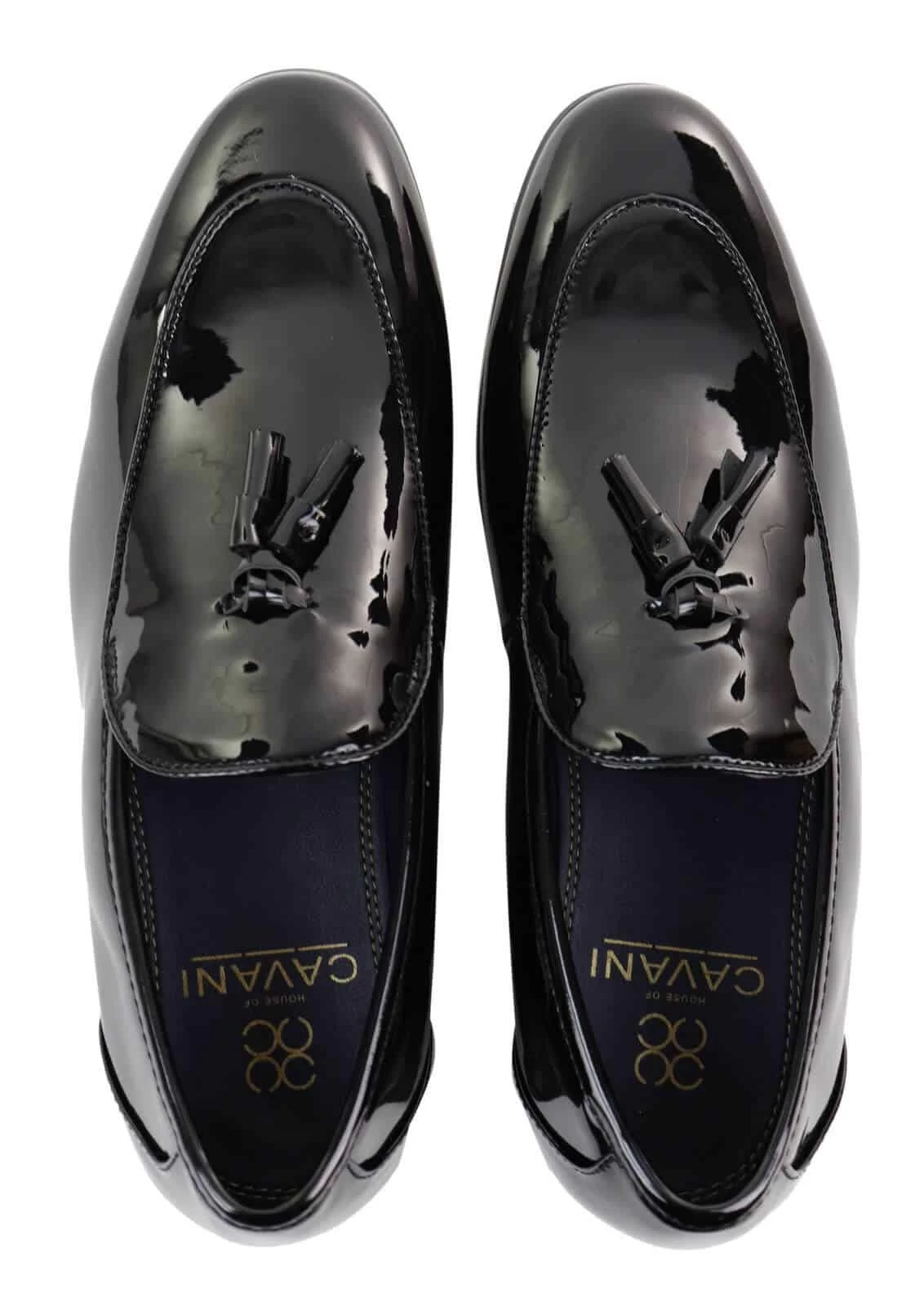 Mens Black Patent Shoes With Tassel - Image 3