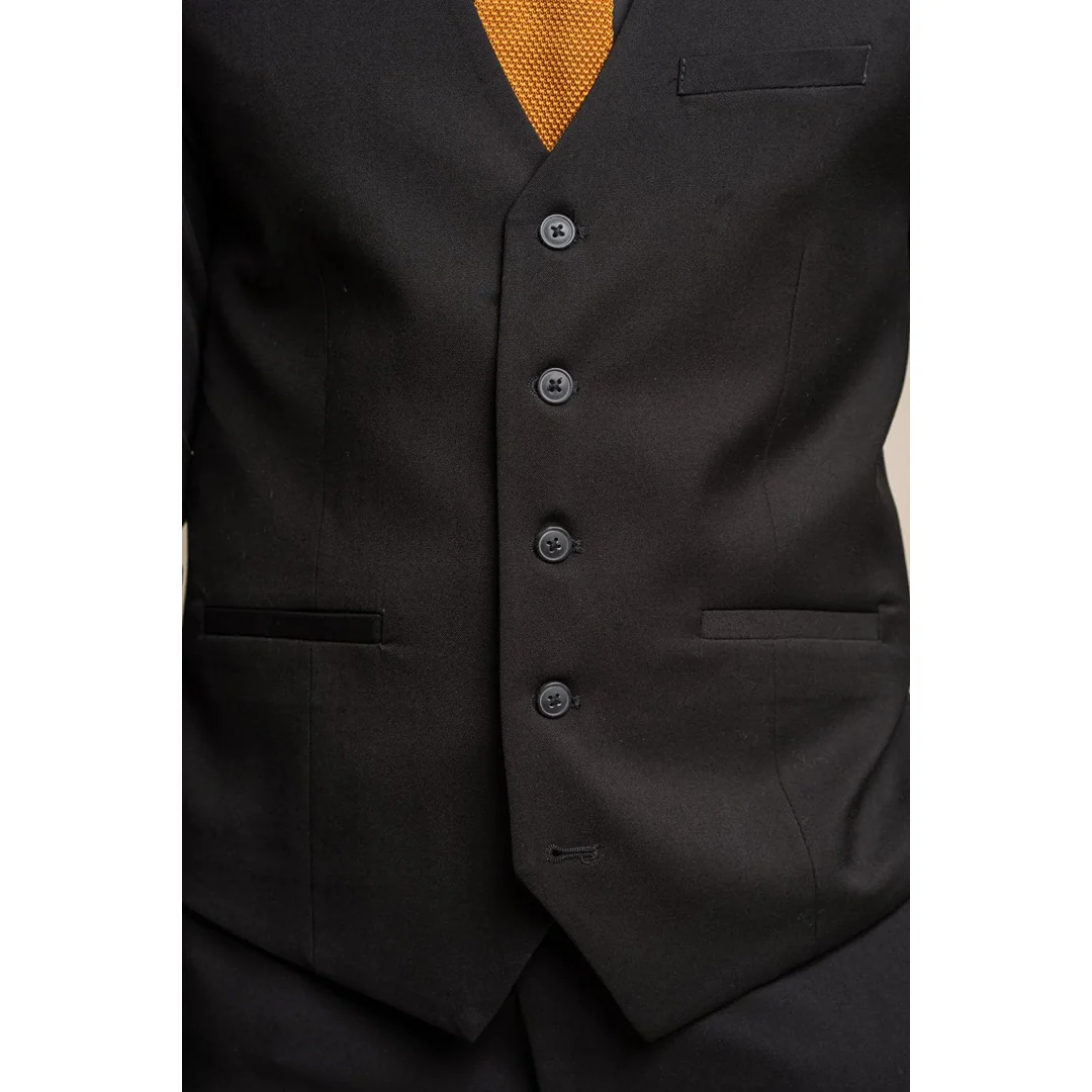 Marco – Men’s Classic Black Waistcoat - Image 4